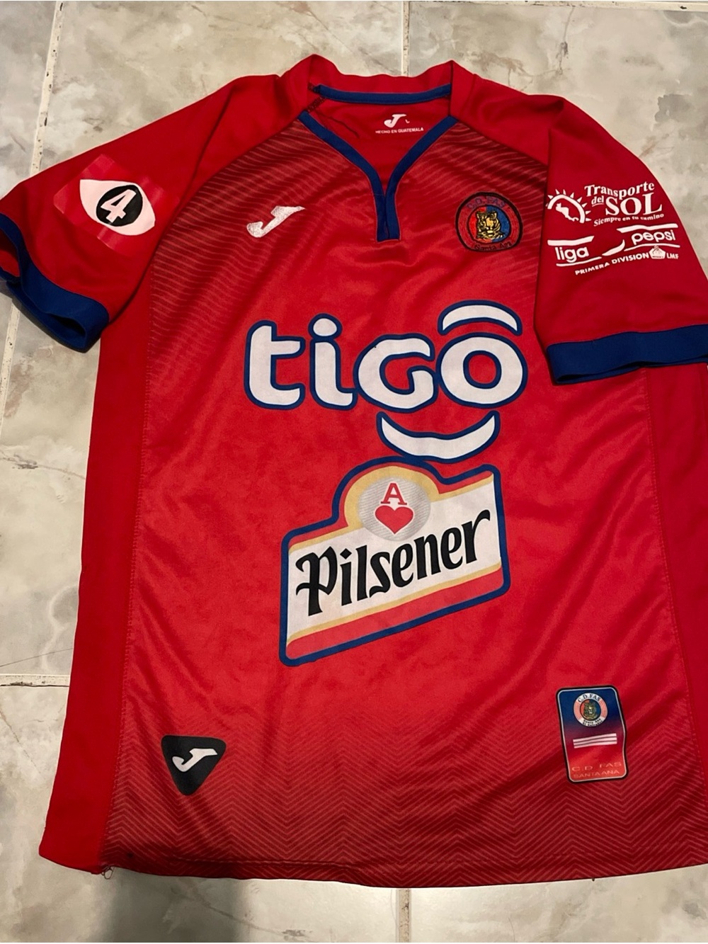 CD FAS Soccer Jersey El Salvador SZ L Joma Home Shirt Tigo Pilsener